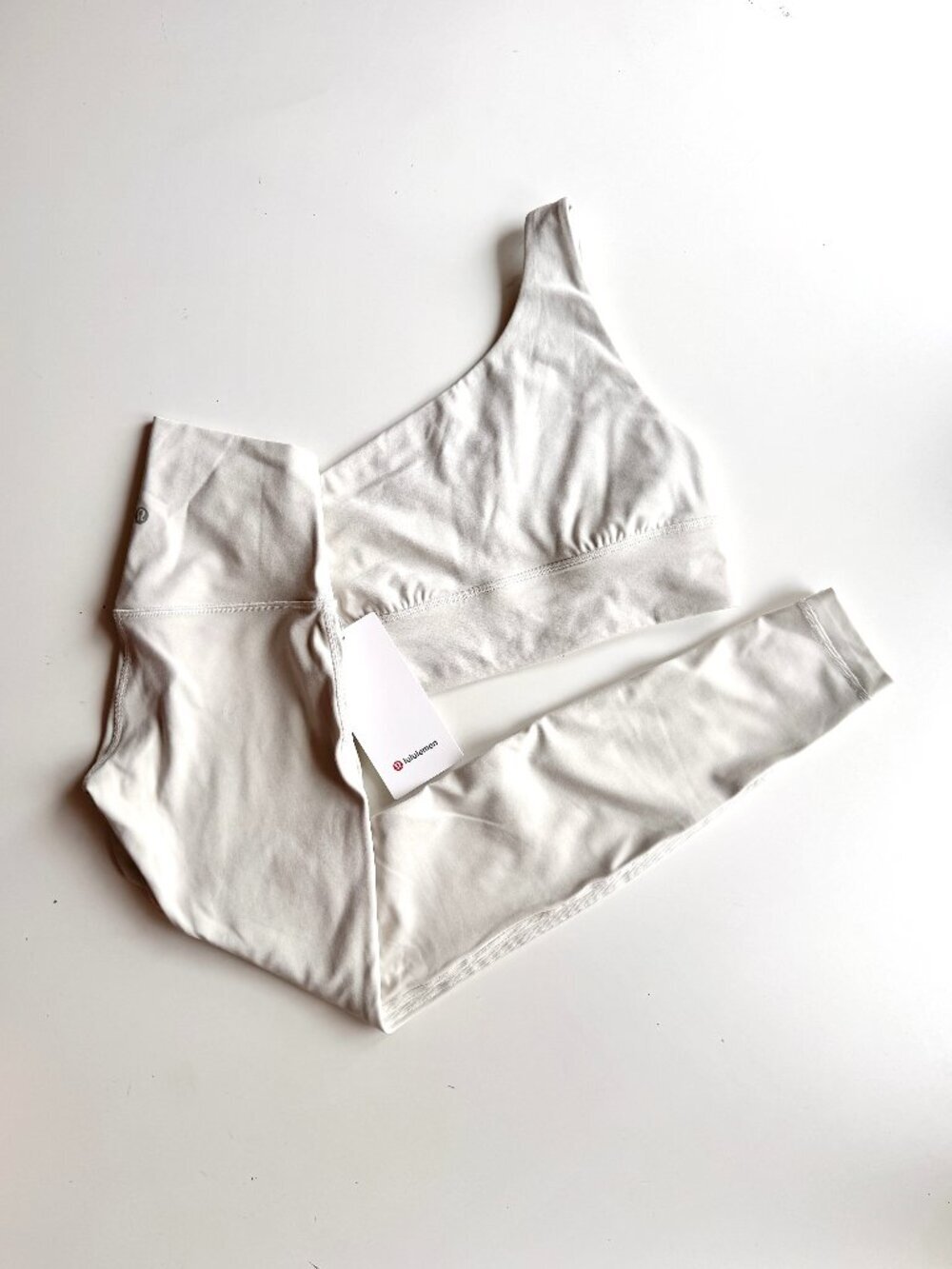 NWT 2pc LULULEMON Align Bone White C/D Sports Bra & 28" Legging Set, Size 4/8